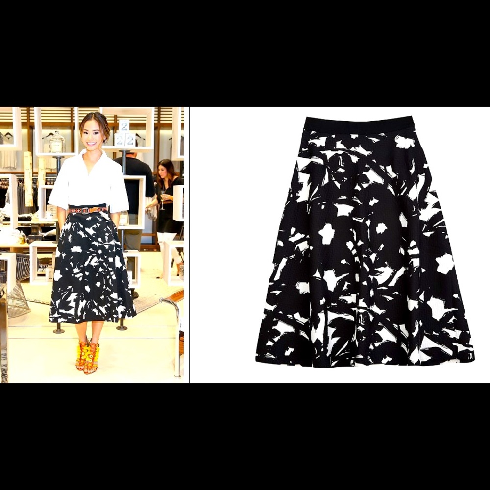 Banana Republic Floral Flare Mid Skirt